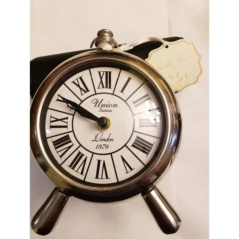 Vintage BELLA LUX Silver Clock Union Station London 1879